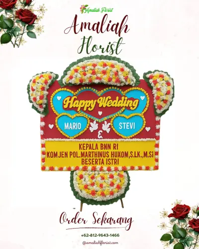 Karangan Papan Bunga Pernikahan di Latuppa